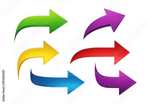 A group of colorful arrows pointing in different directions