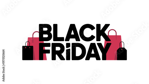 Black Friday shopping bags and sales promotion concept of Abstraction B2B  