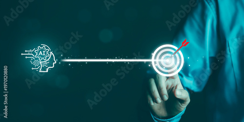 Canvas-taulu AI driven automation, data analysis, and smart decision making for achieving business objectives and performance growth