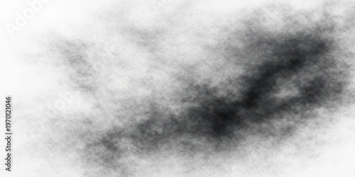 Abstract black and white grunge background featuring a dark storm of smoky clouds and misty textures with a motion of light and gray steam