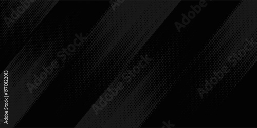 Dark deep black dynamic abstract vector background with diagonal lines. Modern creative halftone premium gradient. 3d cover of business presentation