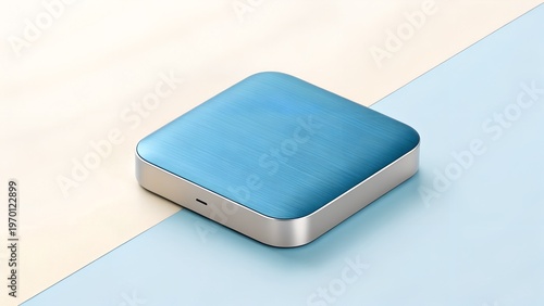 Blue Metallic Device Design – Technology, Art, Decorative, Modern, Creativity, Innovation, Abstract, Concept