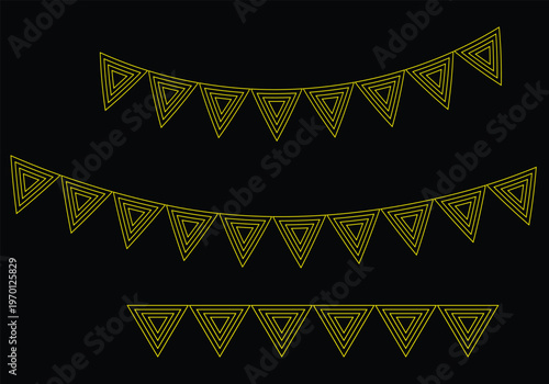 Bunting flags banner png. Carnival garland and birthday party decoration element.