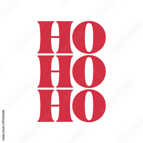 A vibrant red hohoho typographic design with stacked letterforms