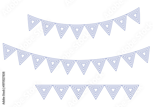 Bunting flags banner png. Carnival garland and birthday party decoration element.