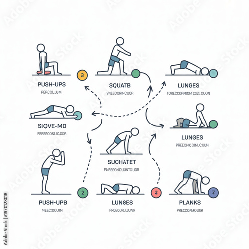 A person engaging in various exercises for a full body workout routine