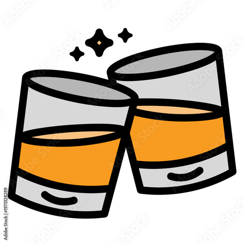 whiskey glass toast icon