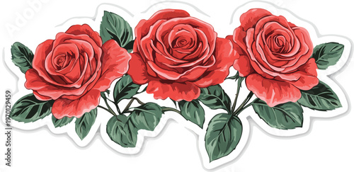 A beautiful bouquet of red and white roses with green leaves is a romantic floral gift isolated on a white background, perfect for a Valentine or wedding celebration of love and beauty