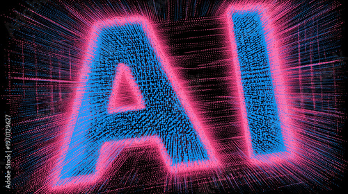 Minimal Futuristic AI Typography Grid Technology Background