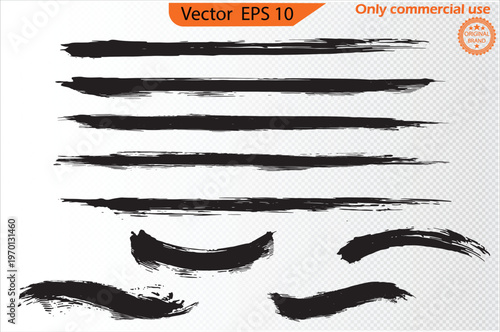 Set of grunge brush strokes. Black Ink Brush Strokes and Grunge Paint Banners Set – Ink Splatter, Brush Stroke Collection, Clip Art, EPS 10