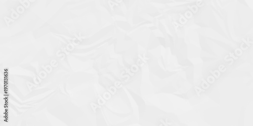 White paper wrinkled texture for background space. Rough white paper. Paper texture, recycled creased paper background.