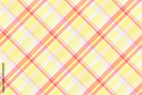 Intricate background fabric seamless, customized textile tartan check. Repetition texture plaid vector pattern in light and yellow colors.