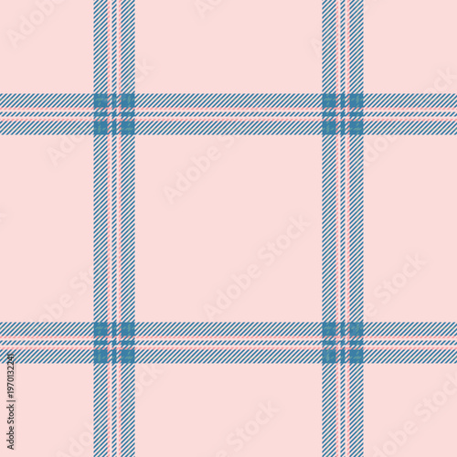 Ornament plaid vector textile, madras tartan background fabric. 1940s check texture pattern seamless in cyan and light colors.