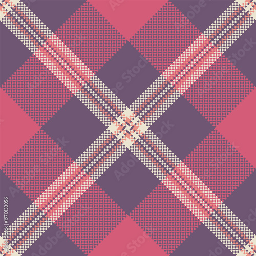 List pattern texture check, picnic tartan fabric background. Windowpane textile plaid vector seamless in red and pastel colors.