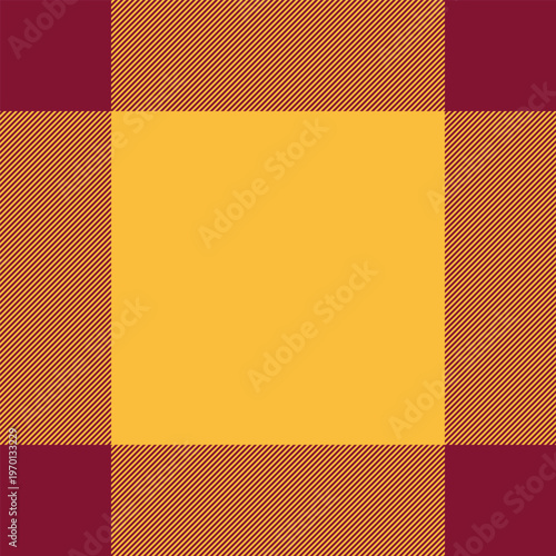 Strong background texture plaid, free check seamless fabric. Good textile tartan pattern vector in red and amber colors.