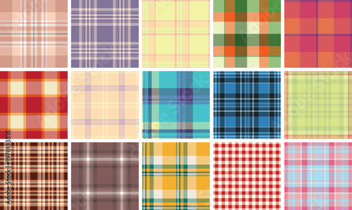Heritage plaid collection referencing classic tartans. Authentic designs support cultural storytelling visuals. Clean vectors respect proportions.
