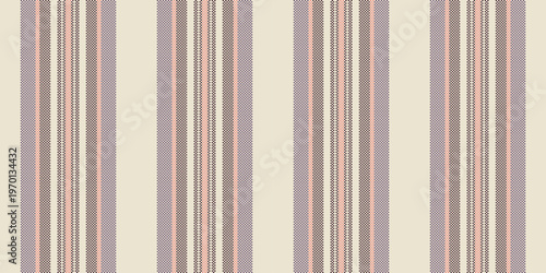 Bashioned fabric vector lines, wide background stripe seamless. Fustomizable pattern texture textile vertical in light and red colors.