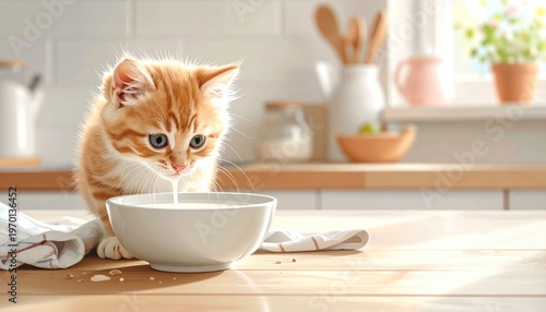 Kitten drinking