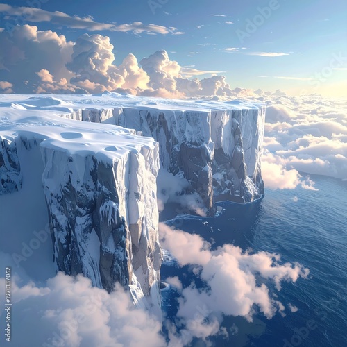 Ice cliffs view