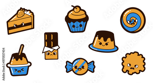 Cute Kawaii Desserts Collection: Cake, Cupcake, Chocolate, Candy, Pudding