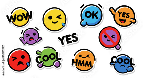 Fun Emoticon Stickers: Expressive Faces for Messages and Social Media