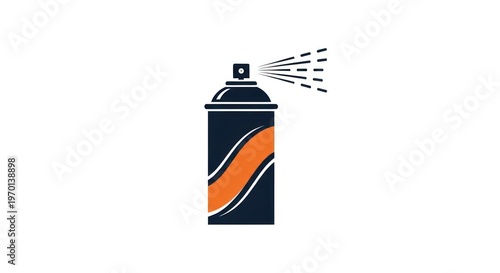 Isolated vector illustration of a red and blue lighthouse icon appearing like a blank paint spray aerosol metal bottle container symbol on a white background