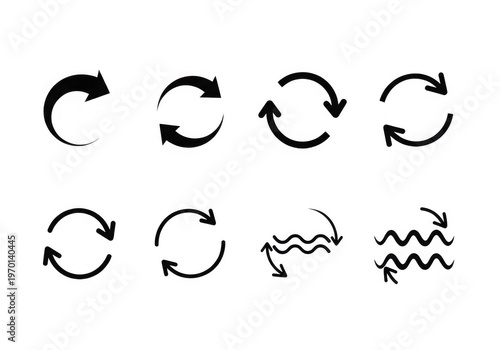 A set of black arrows on a white background