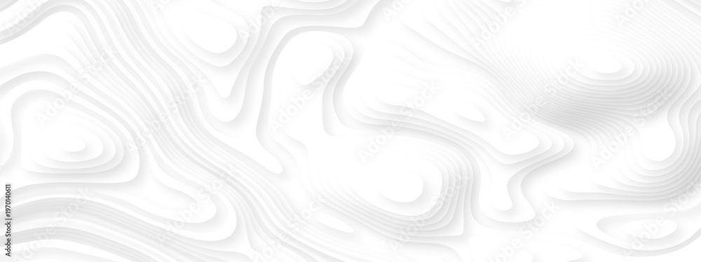Fototapeta premium white topography map geography relief diagram texture design. Topography white background and black line world map texture design. Lines Topographic contour lines grid map seamless pattern.
