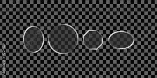 Effect glass liquid background with box frame rectangle digital button. Set of glass morphism frames, frosted glass plates, transparent. Elegant glass morphism UI design elements. Collection of transp