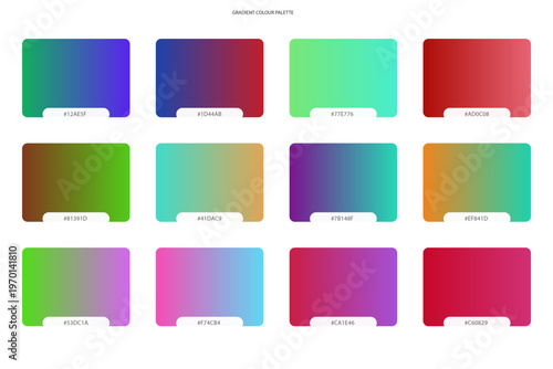 Wallpaper Mural Collection of twelve colorful gradient swatches for design 1. Torontodigital.ca