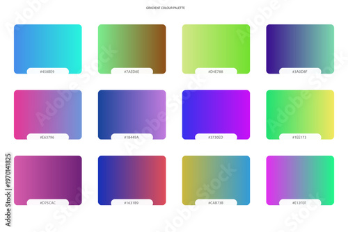Wallpaper Mural Collection of twelve colorful gradient swatches displayed on a white background 1. Torontodigital.ca