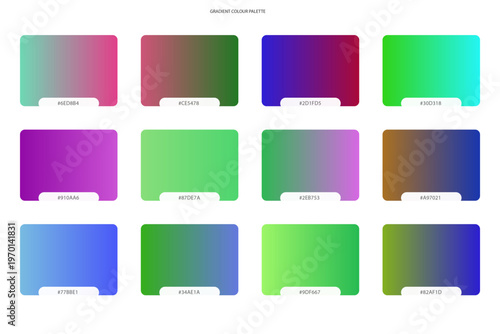 Wallpaper Mural Collection of twelve colorful gradient swatches for design 2. Torontodigital.ca