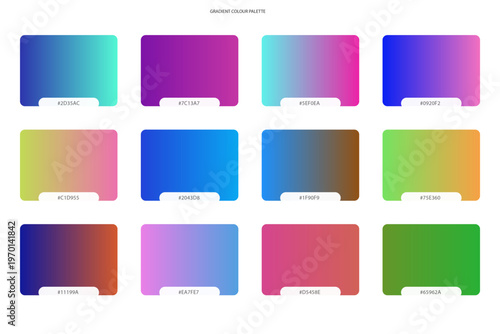 Wallpaper Mural Collection of twelve colorful gradient swatches for design 7. Torontodigital.ca