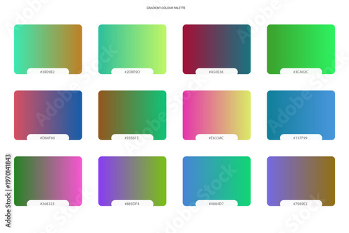 Wallpaper Mural Collection of twelve colorful gradient swatches for design 6. Torontodigital.ca