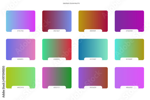 Wallpaper Mural Collection of twelve colorful gradient swatches for design 5. Torontodigital.ca