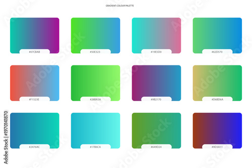 Wallpaper Mural Collection of twelve colorful gradient swatches for design 8. Torontodigital.ca