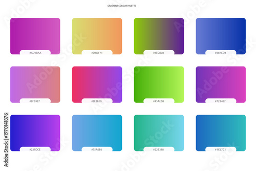 Wallpaper Mural Collection of twelve colorful gradient swatches for design 9. Torontodigital.ca