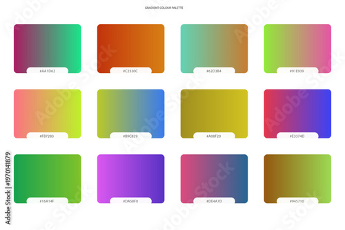 Wallpaper Mural Collection of twelve colorful gradient swatches for design. Torontodigital.ca