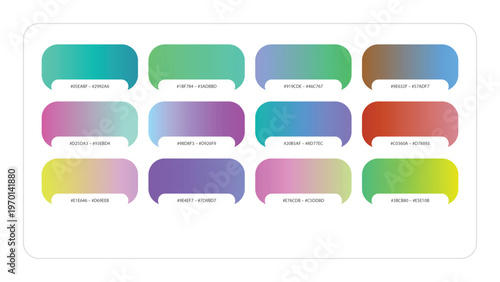 Wallpaper Mural Collection of twelve colorful gradient swatches with labels 1. Torontodigital.ca