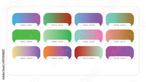 Wallpaper Mural Collection of twelve colorful gradient swatches with labels 2. Torontodigital.ca