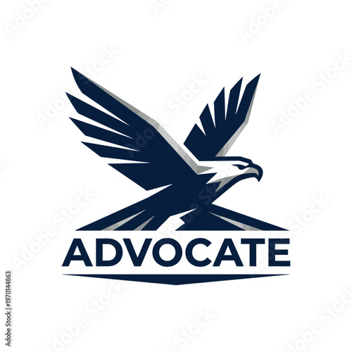 Eagle emblem with advocate text logo.