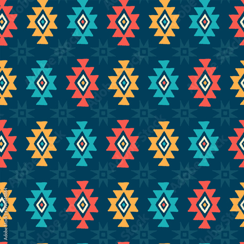 Hand drawn  abstract seamless pattern, ethnic background, aztec style - great for textiles, banners, wallpapers, wrapping - vector design