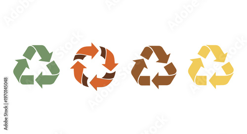 Colorful Recycling Symbols for Eco-Friendly Sustainability and Environmental Protection