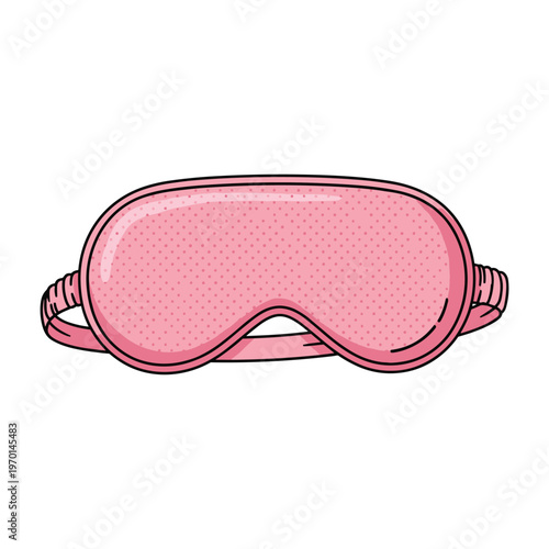A pink sleep mask with an elastic band isolated on a white background for better sleep quality.