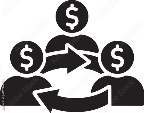 A group of people exchanging money