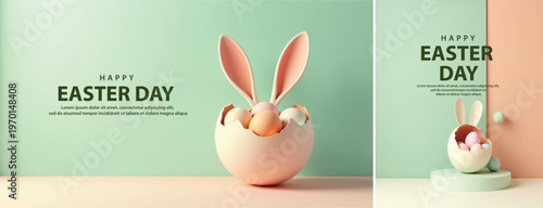 Elegant Easter day background, Decorative happy easter day background for website, social media template