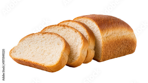 Sliced crusty loaf bread, golden brown surface with soft crumb texture