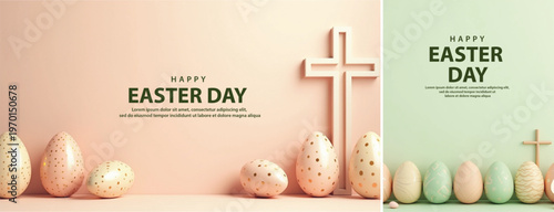 Elegant Easter day background, Decorative happy easter day background for website, social media template