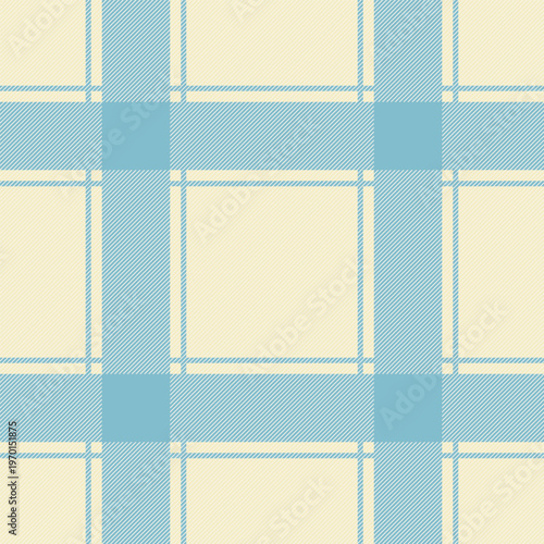 Pastel Blue and Cream Summer Tartan Plaid Seamless Pattern. Fabric texture for textile print. Vector design