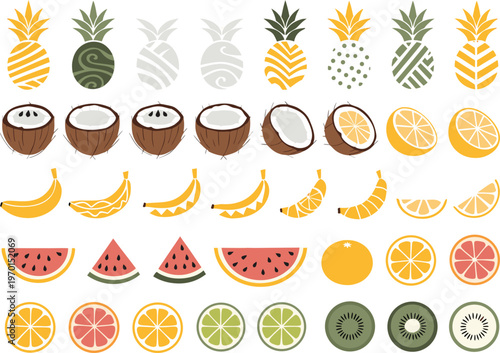 Assorted tropical fruit and citrus slices